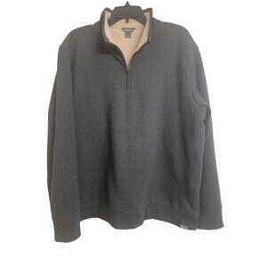 Eddie Bauer Fleece Lined Quarter Zip Sweatshirt Size L